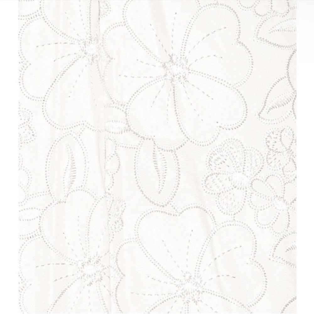 Amanda Uprichard Vegan Leather White Floral Embroidered Dress, Size Medium, EUC - Picture 4 of 11